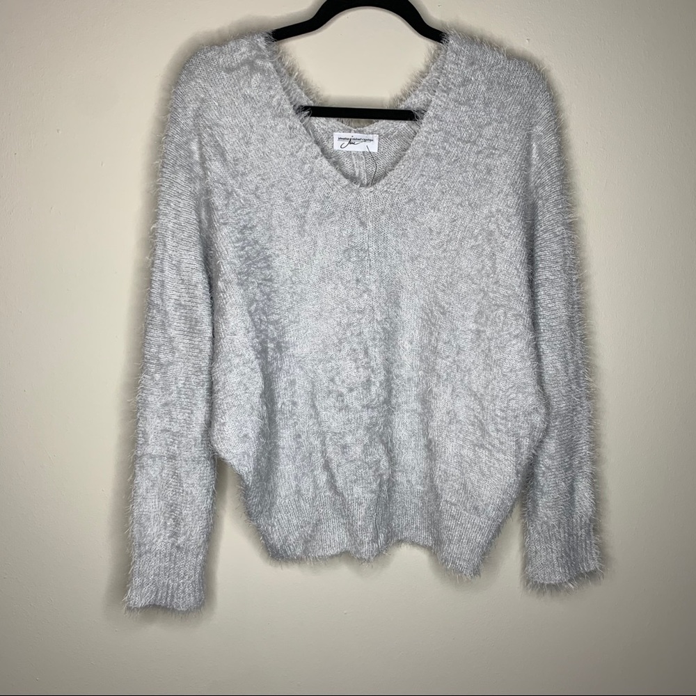 Jonathan Michael Gray V-neck Fuzzy Sweater S/M